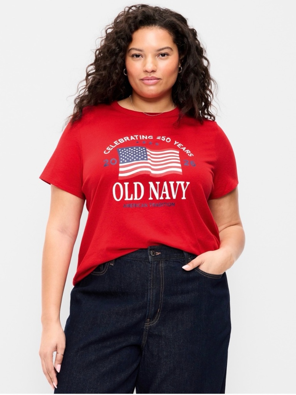 Old Navy Red American Flag Graphic Tee